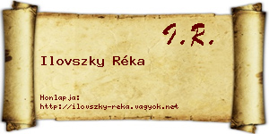 Ilovszky Réka névjegykártya