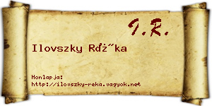 Ilovszky Réka névjegykártya