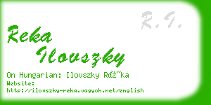 reka ilovszky business card